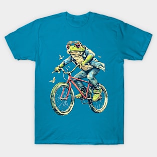 Funny Frog On A Bike T-Shirt